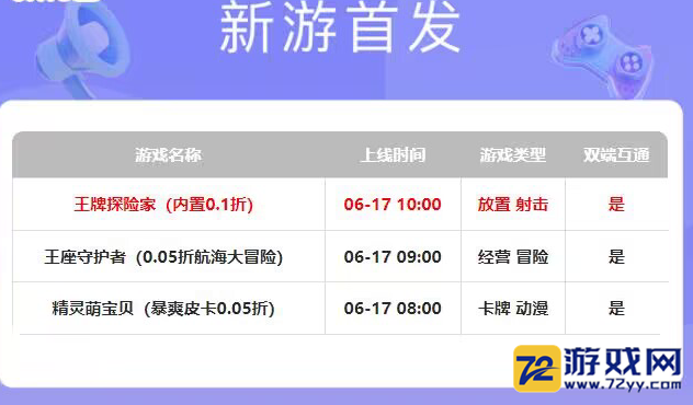 2024年6月17日新游《王牌探险家》上架公告！